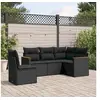 Image de Salon de Jardin avec Coussins 5 pcs, Canapés de Terrasse, Ensemble de Meubles de Patio, Mobilier d'Extérieur, Noir 3225971