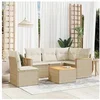 Image de Salon de jardin modulable 6 pieces Resine tressee Beige 5 personnes 62 x 62 x 69 cm
