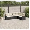 Image de Salon de jardin - - 6 pcs - Résine tressée - Coussins amovibles - Acier enduit de poudre