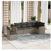 Image de Salon de jardin modulable resine tressee gris 6 pieces 62.0 x 61.5 x 69 6 personnes