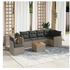 Image de Salon de Jardin avec Coussins 7 pcs, Canapés de Terrasse, Ensemble de Meubles de Patio, Mobilier d'Extérieur, Gris 3226025