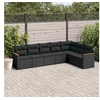 Image de Salon de Jardin avec Coussins 7 pcs, Canapés de Terrasse, Ensemble de Meubles de Patio, Mobilier d'Extérieur, Noir 3226027