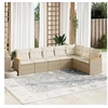 Image de Salon de jardin modulable rotin beige 7 pieces x 61.5 x 69 7 personnes