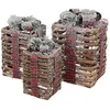 Image de Lot de 3 boîtes cadeaux de Noël LED rotin marron effet enneigé lumière blanche chaude fonctionne sur piles minuterie décoration illuminée intérieure