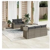 Image de Salon de jardin modulable resine tressee gris 6 pieces x 65.5 x 69 5 personnes