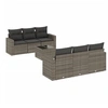 Image de Salon de jardin 7 pièces avec coussins gris résine tressée