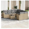 Image de Salon de jardin modulable resine tressee 9 pieces beige 62 x 65.5 x 69 cm 8 personnes