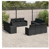 Image de Salon de jardin modulable resine tressee noir 12 pieces x 65.5 x 69 12 personnes