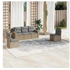 Image de Salon de jardin modulable resine tressee beige 5 pieces x 65.5 x 69 5 personnes
