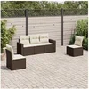 Image de Salon de jardin modulable marron 5 pieces 5 personnes 62 x 55 x 69 cm resine tressee