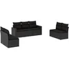 Image de Salon de jardin 7 pièces avec coussins noir résine tressée