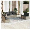 Image de Salon de jardin avec coussins 7 pcs gris clair résine tressée 3251169