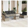 Image de Salon de jardin 8 pcs avec coussins gris clair résine tressée 3251179
