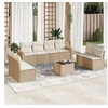 Image de Salon de jardin modulable GENERIQUE beige 8 personnes 9 pieces 62 x 55 x 69 cm resine tressee