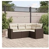 Image de Salon de jardin modulable resine tressee marron 4 pieces 62 x 62 x 69 cm 4 personnes