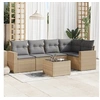 Image de Salon de jardin avec coussins 6 pcs beige résine tressée 3251276