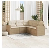 Image de Salon de jardin modulable 5 personnes 5 pieces beige 62 x 62 x 69 cm resine tressee