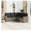 Image de Salon de jardin modulable resine tressee gris 5 pieces x 65.5 x 69