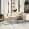 Image de Salon de jardin modulable beige 6 pieces 6 personnes 62 x 62 x 69 cm resine tressee