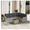 Image de Salon de Jardin avec Coussins 7 pcs, Canapés avec Pieds Réglables, Ensemble de Meubles d'Extérieur Patio Terrasse, 3251359