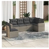 Image de Salon de jardin modulable 6 personnes gris 6 pieces 62 x 62 x 69 cm resine tressee