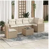 Image de Salon de jardin modulable resine tressee 6 personnes 7 pieces 62 x 62 x 69 cm beige