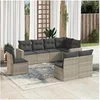 Image de Salon de jardin modulable GENERIQUE resine tressee 8 pieces 62 x 62 x 69 cm 8 personnes