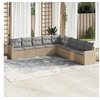 Image de Salon de jardin modulable resine tressee beige 9 pieces 62.0 x 62 x 69 9 personnes
