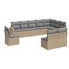 Image de Salon de jardin 10 pièces avec coussins beige résine tressée
