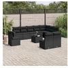 Image de Salon de jardin 11 pcs avec coussins noir résine tressée 3251452