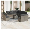 Image de Salon de jardin modulable 12 pieces gris resine tressee 62 x 62 x 69 cm 11 personnes