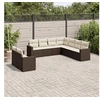 Image de Salon de jardin avec coussins 9 pcs marron résine tressée 3251490