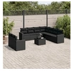 Image de Salon de jardin 10 pcs avec coussins noir résine tressée 3251492