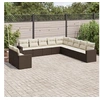 Image de Salon de Jardin avec Coussins 11 pcs, Canapés de Terrasse, Ensemble de Meubles de Patio, Mobilier d'Extérieur, Marron 3251530