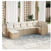 Image de Salon de jardin modulable 7 personnes beige resine tressee 62 x 62 x 69 cm 7 pieces