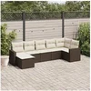 Image de Salon de Jardin avec Coussins 7 pcs, Canapés avec Pieds Réglables, Ensemble de Meubles d'Extérieur Patio Terrasse, 3251620