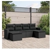 Image de Salon de jardin 6 pcs avec coussins noir résine tressée 3251652