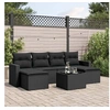 Image de Salon de jardin 7 pcs avec coussins noir résine tressée 3251662