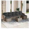 Image de Salon de jardin modulable 8 pieces 7 personnes gris 62 x 55 x 69 cm resine tressee