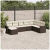 Image de Salon de Jardin avec Coussins 8 pcs, Canapés de Terrasse, Ensemble de Meubles de Patio, Mobilier d'Extérieur, Marron 3251700