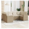 Image de Salon de jardin modulable beige 6 pieces 6 personnes 62 x 62 x 69 cm resine tressee
