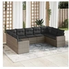 Image de Salon de Jardin avec Coussins 9 pcs, Canapés de Terrasse, Ensemble de Meubles de Patio, Mobilier d'Extérieur, Gris 3251737