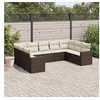 Image de Salon de Jardin avec Coussins 9 pcs, Canapés de Terrasse, Ensemble de Meubles de Patio, Mobilier d'Extérieur, Marron 3251740