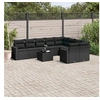 Image de Salon de Jardin avec Coussins 10 pcs, Canapés de Terrasse, Ensemble de Meubles de Patio, Mobilier d'Extérieur, Noir 3251782