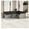 Image de Salon de jardin modulable 9 personnes 10 pieces gris 62 x 62 x 69 cm resine tressee