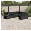 Image de Salon de Jardin avec Coussins 10 pcs, Canapés de Terrasse, Ensemble de Meubles de Patio, Mobilier d'Extérieur, Noir 3251792