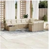 Image de Salon de Jardin avec Coussins 10 pcs, Canapés de Terrasse, Ensemble de Meubles de Patio, Mobilier d'Extérieur, Beige 3251795