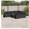 Image de Salon de jardin modulable resine tressee 11 pieces noir 62 x 65.5 x 69 cm 10 personnes