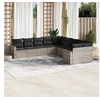Image de Salon de Jardin avec Coussins 10 pcs, Canapés de Terrasse, Ensemble de Meubles de Patio, Mobilier d'Extérieur, Gris 3251849
