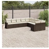 Image de Salon de Jardin avec Coussins 10 pcs, Canapés de Terrasse, Ensemble de Meubles de Patio, Mobilier d'Extérieur, Marron 3251850